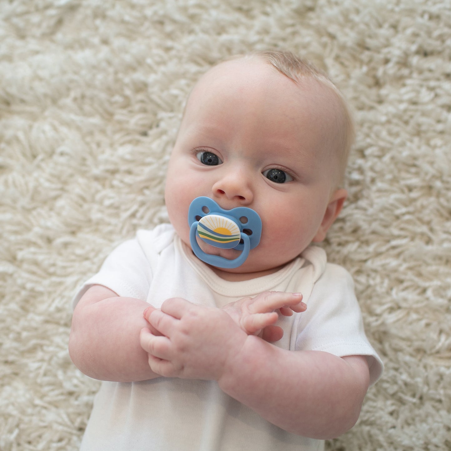 Advantage Baby Pacifier, Fully Symmetrical, Silicone Bulb, 0-6M, BPA Free, Sunrise/Glow, 4 Pack
