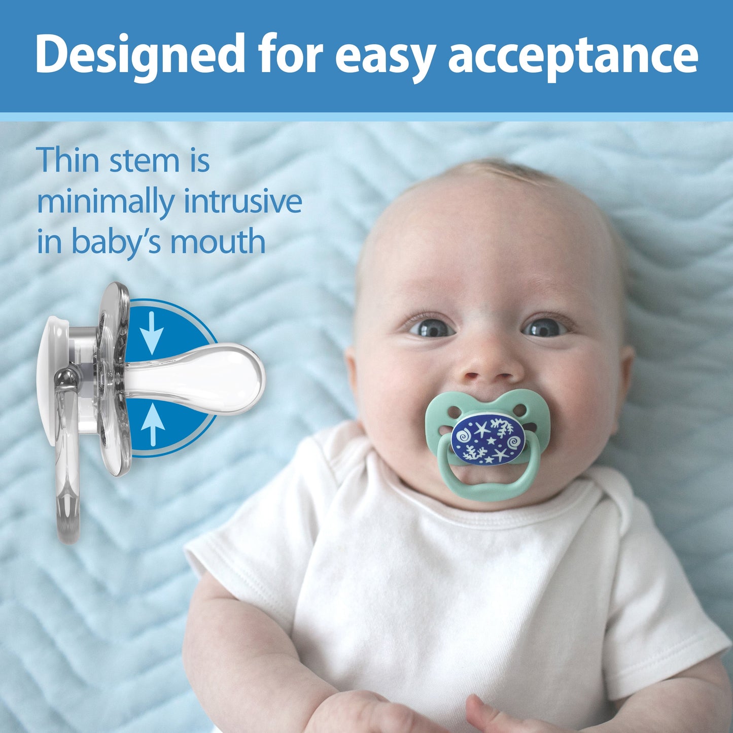 Advantage Baby Pacifier, Fully Symmetrical, Silicone Bulb, 0-6M, BPA Free, Sunrise/Glow, 4 Pack
