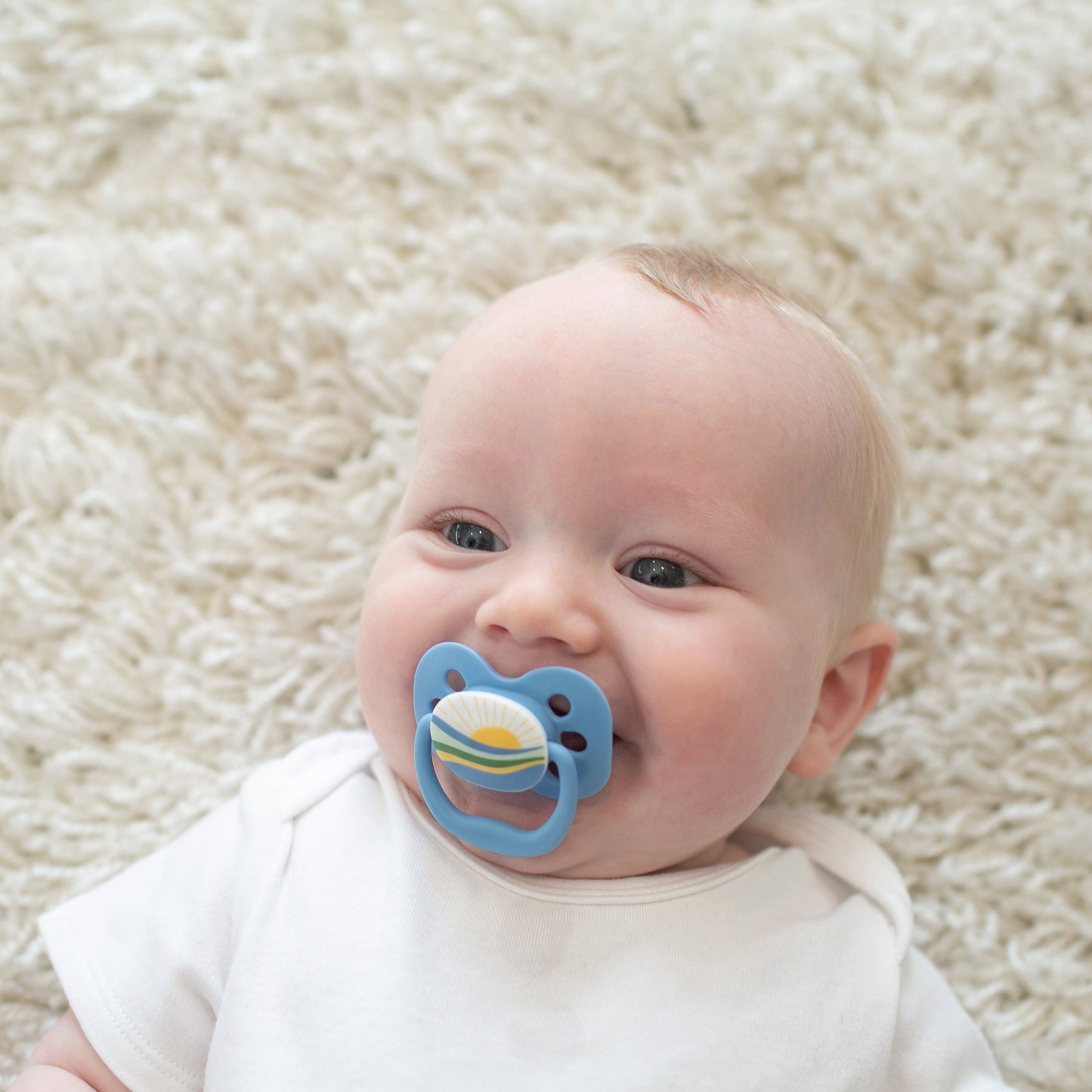 Advantage Baby Pacifier, Fully Symmetrical, Silicone Bulb, 0-6M, BPA Free, Sunrise/Glow, 4 Pack