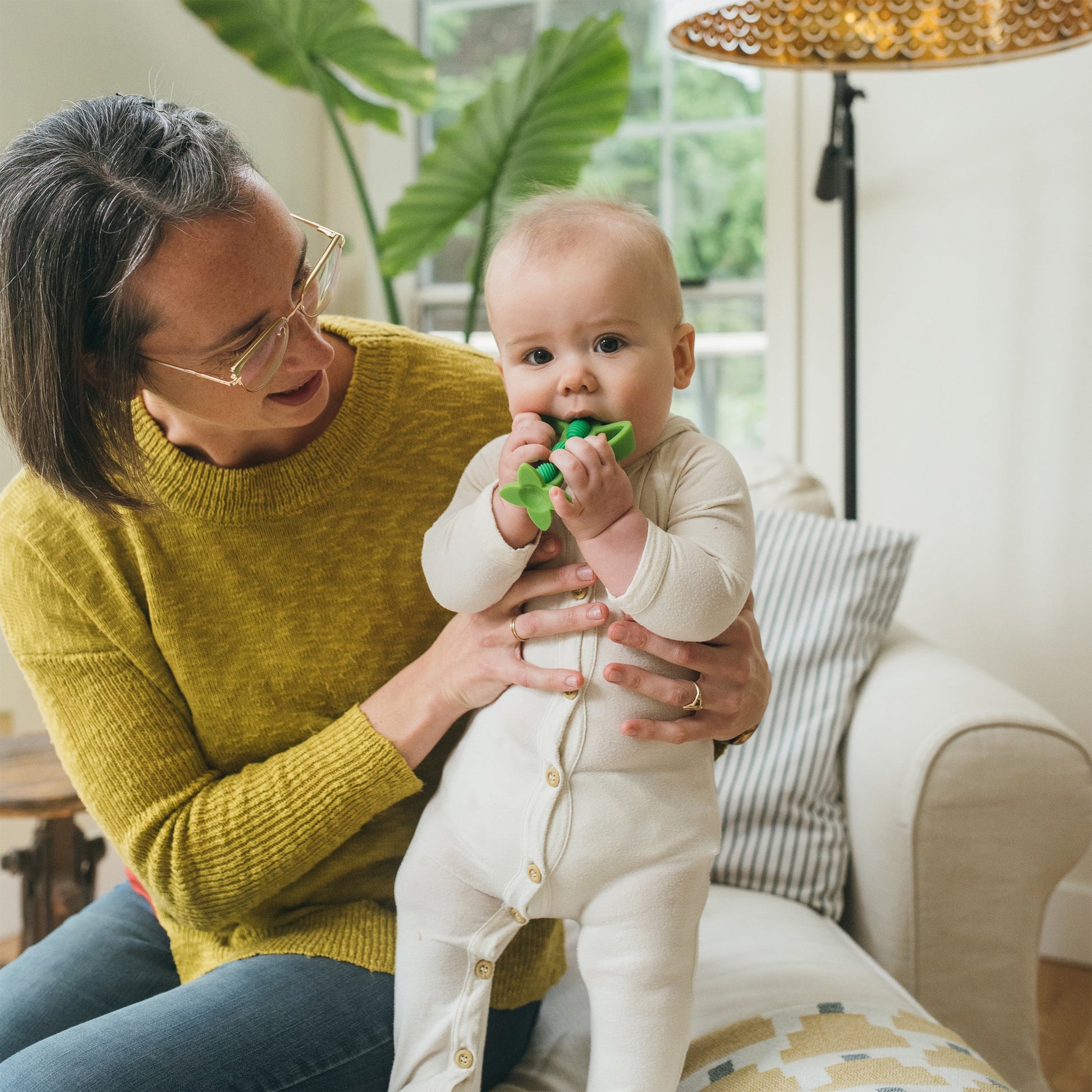 Peapod Teether & Training Toothbrush, Soft 100% Silicone, BPA Free, 3M+, 1 Pack