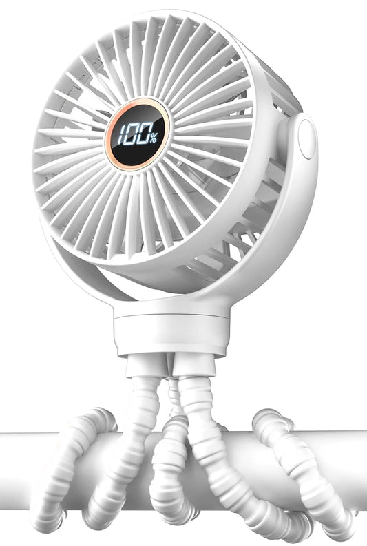 Portable Baby Stroller Fan,Clip on Fan for Stroller and Car Seat, Safe and Quiet,4000Mah, 3-Speed Adjustable