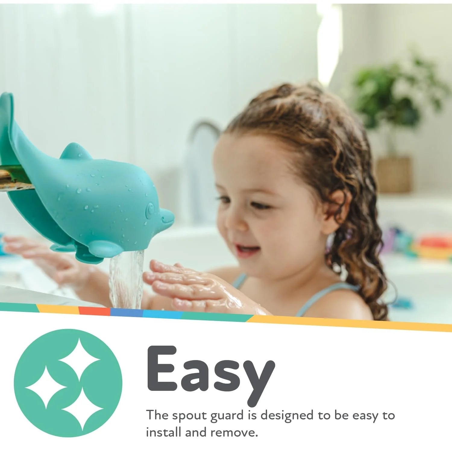Bathtub Safety Spout Guard, Baby Bath Toy, Dolphin
