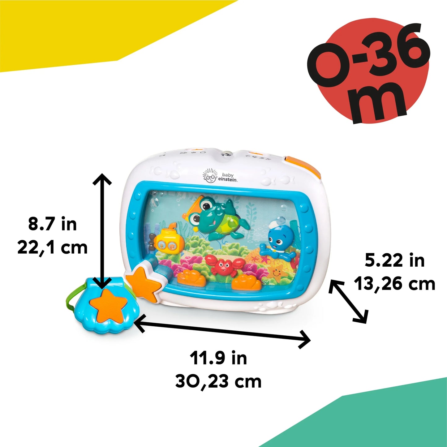 Sea Dreams Soother Sleep Sound Machine with White Noise and Remote, Multicolor, for Infants and Kids, 0 Months+