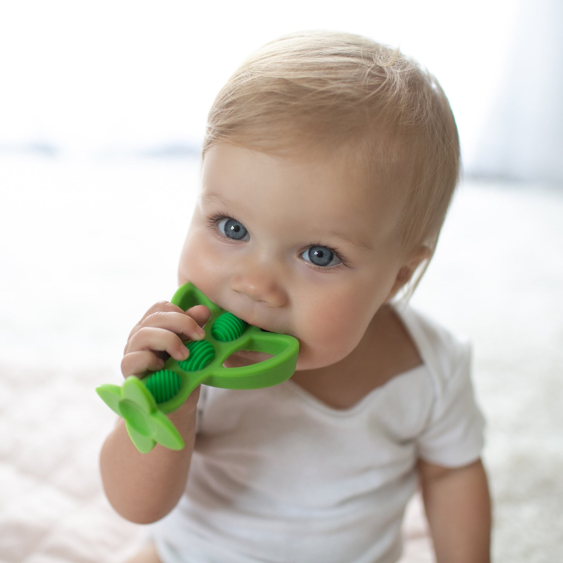 Peapod Teether & Training Toothbrush, Soft 100% Silicone, BPA Free, 3M+, 1 Pack