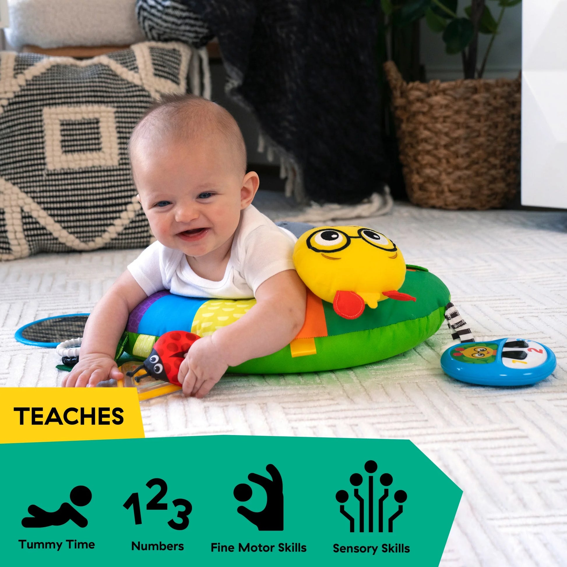 Cal-A-Pillow Tummy Time Baby Activity Pillow for Ages 0+ Months
