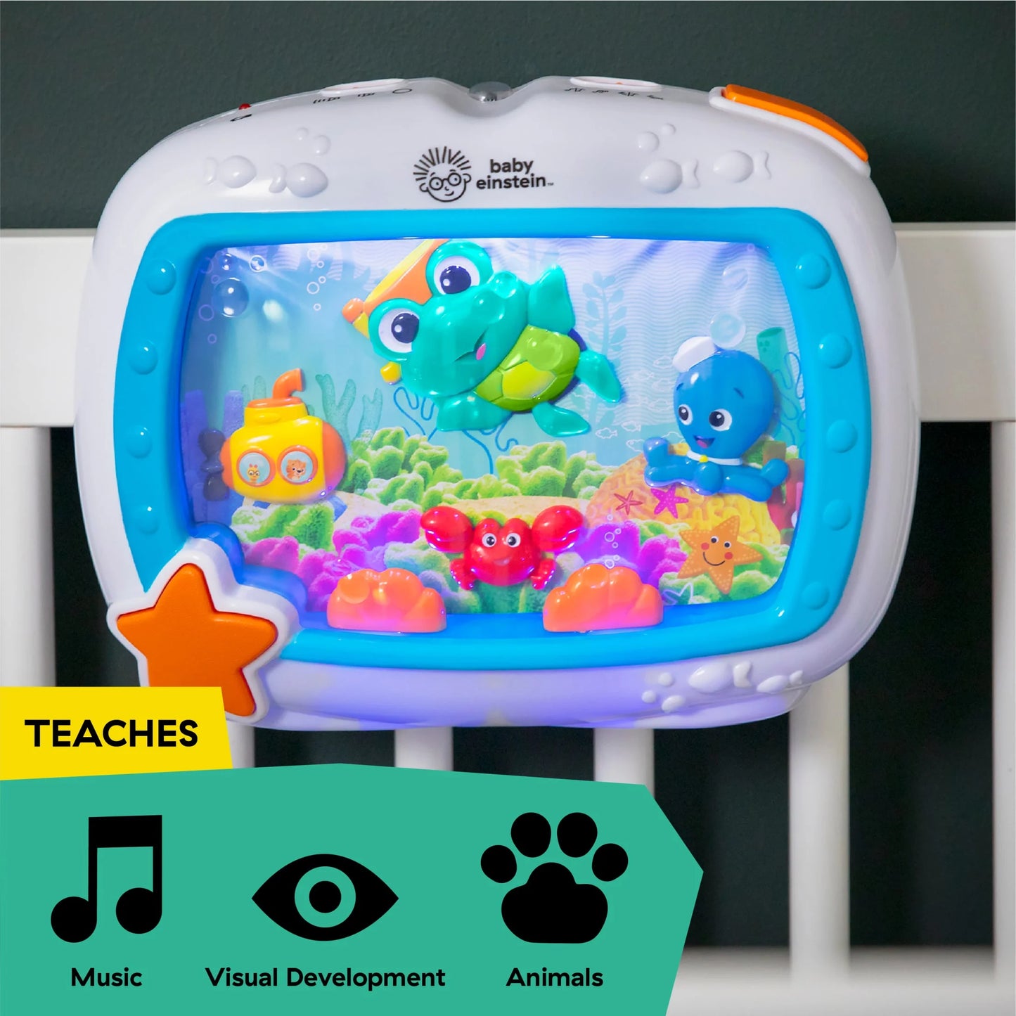 Sea Dreams Soother Sleep Sound Machine with White Noise and Remote, Multicolor, for Infants and Kids, 0 Months+