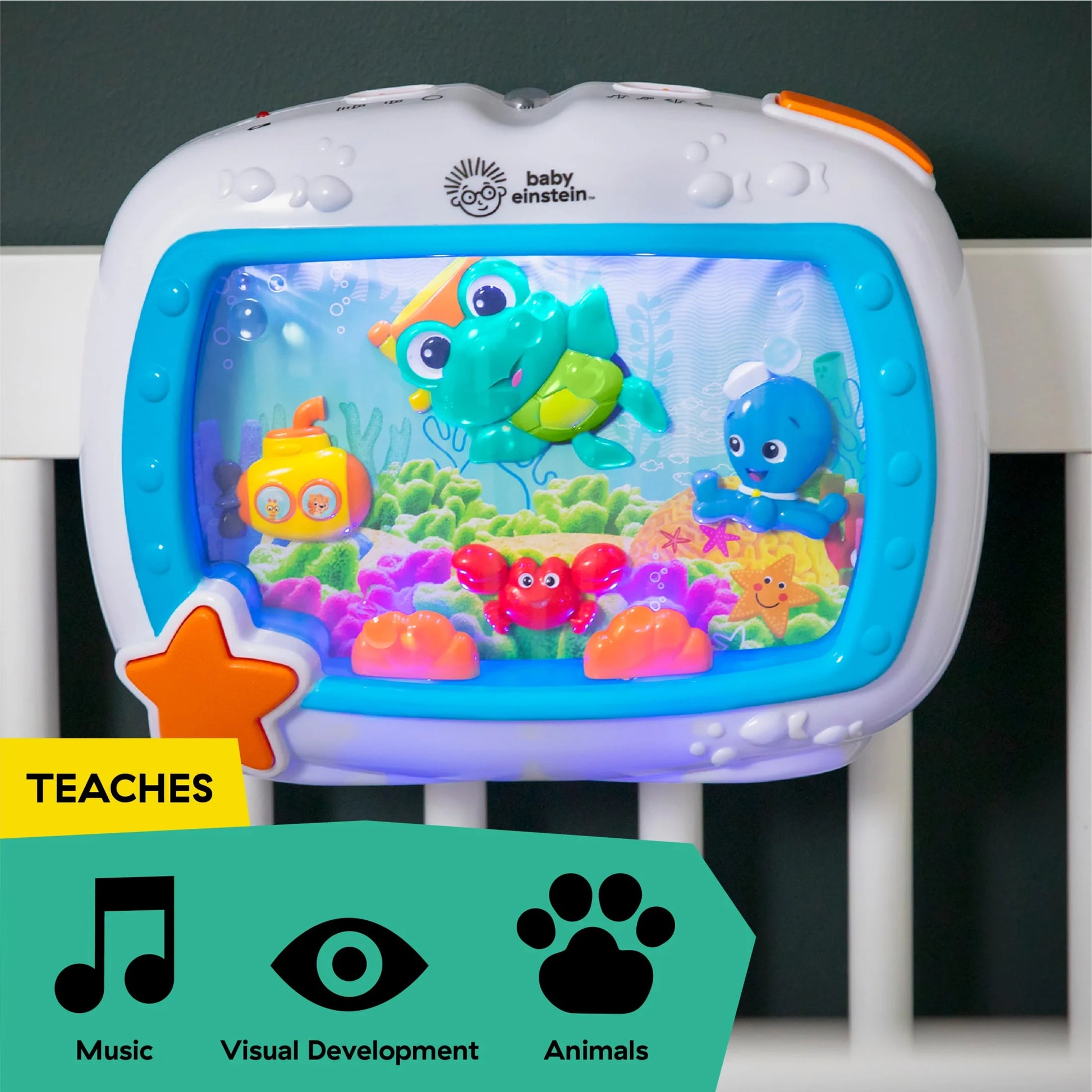 Sea Dreams Soother Sleep Sound Machine with White Noise and Remote, Multicolor, for Infants and Kids, 0 Months+