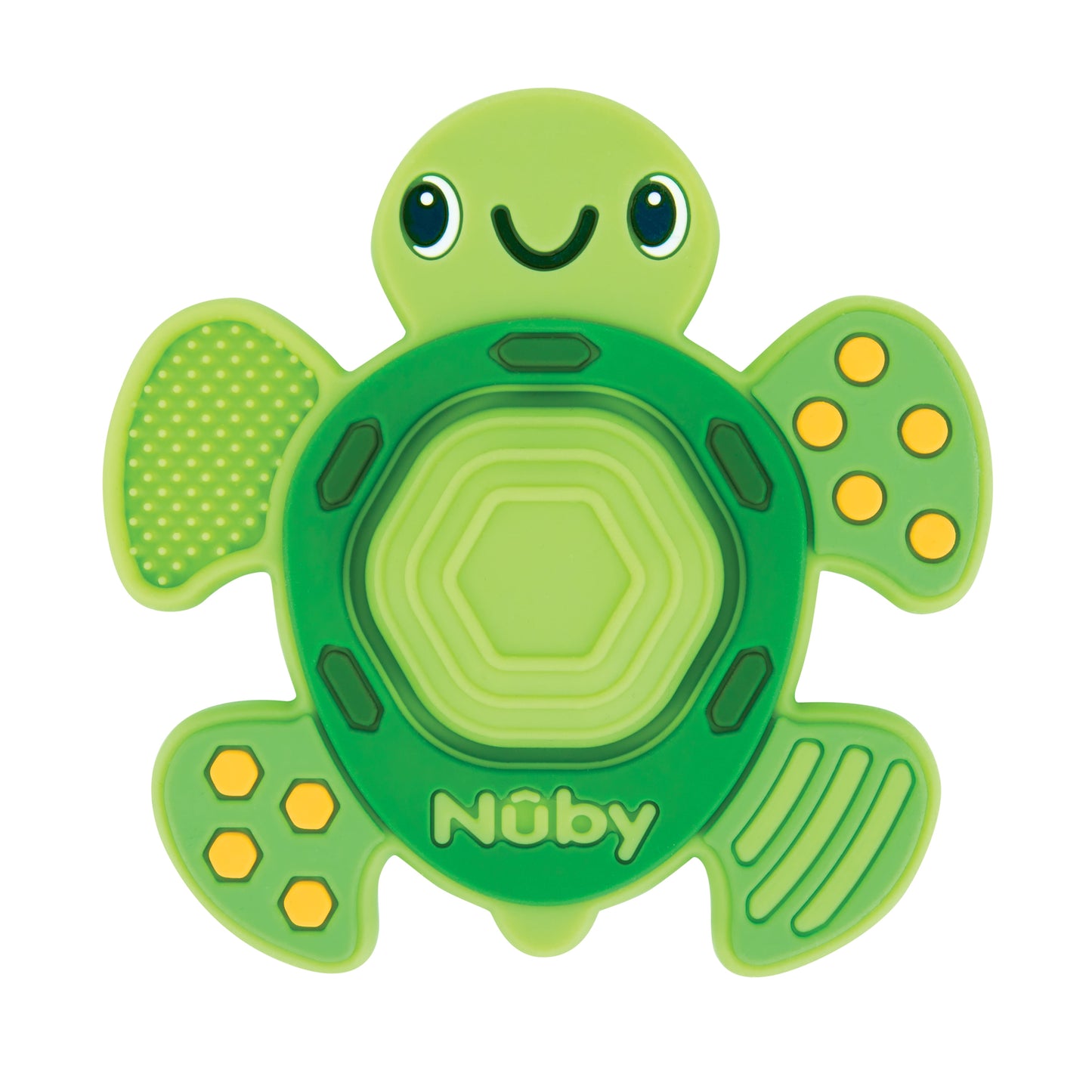 Teethe N' Pop Sensory Play Teether for Infants, Green Turtle Baby Teether