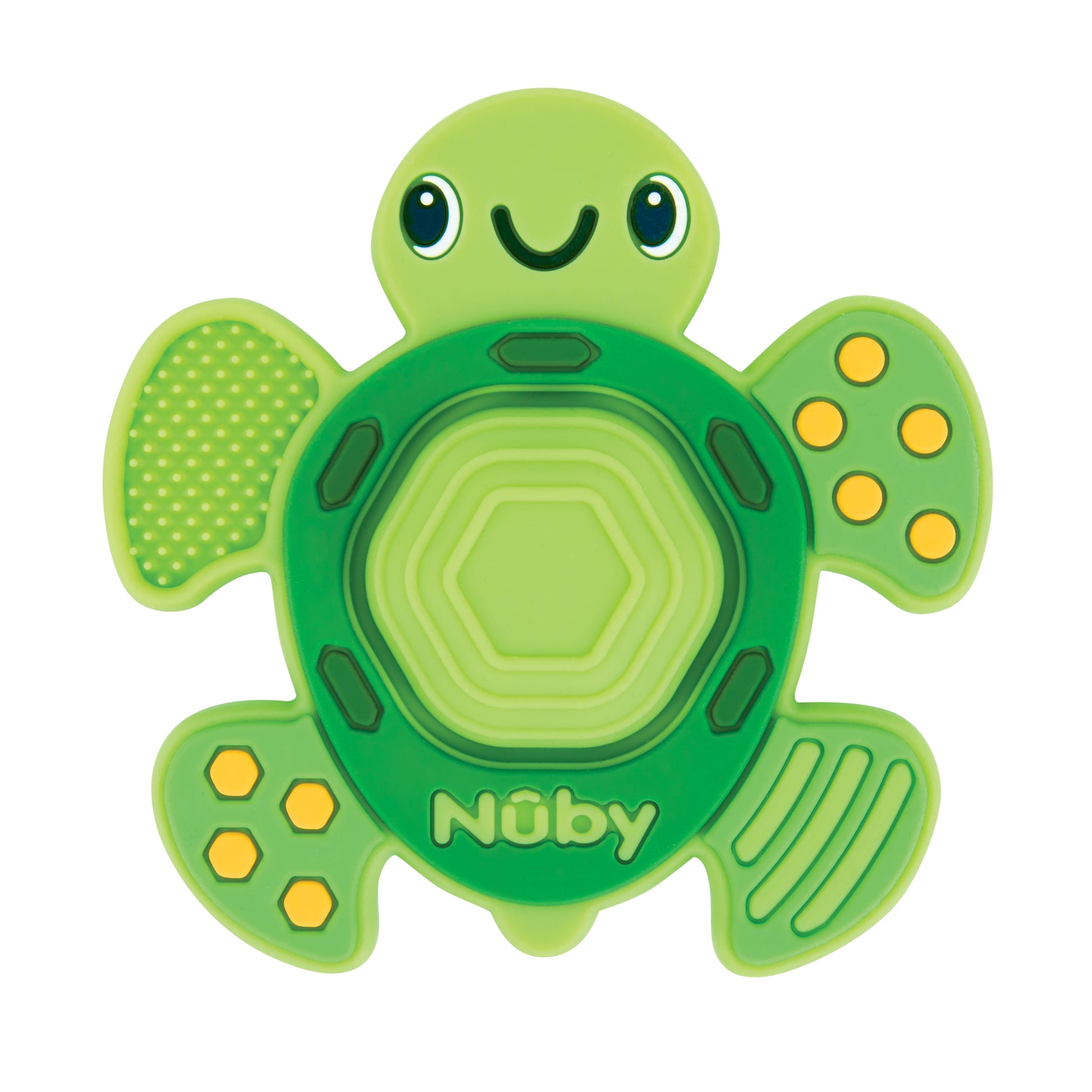Teethe N' Pop Sensory Play Teether for Infants, Green Turtle Baby Teether