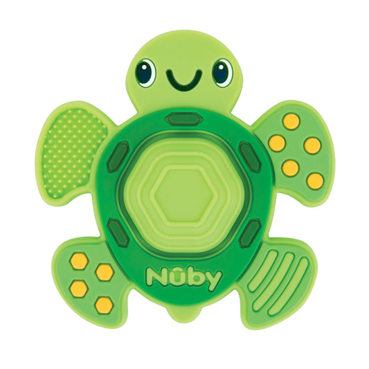 Teethe N' Pop Sensory Play Teether for Infants, Green Turtle Baby Teether