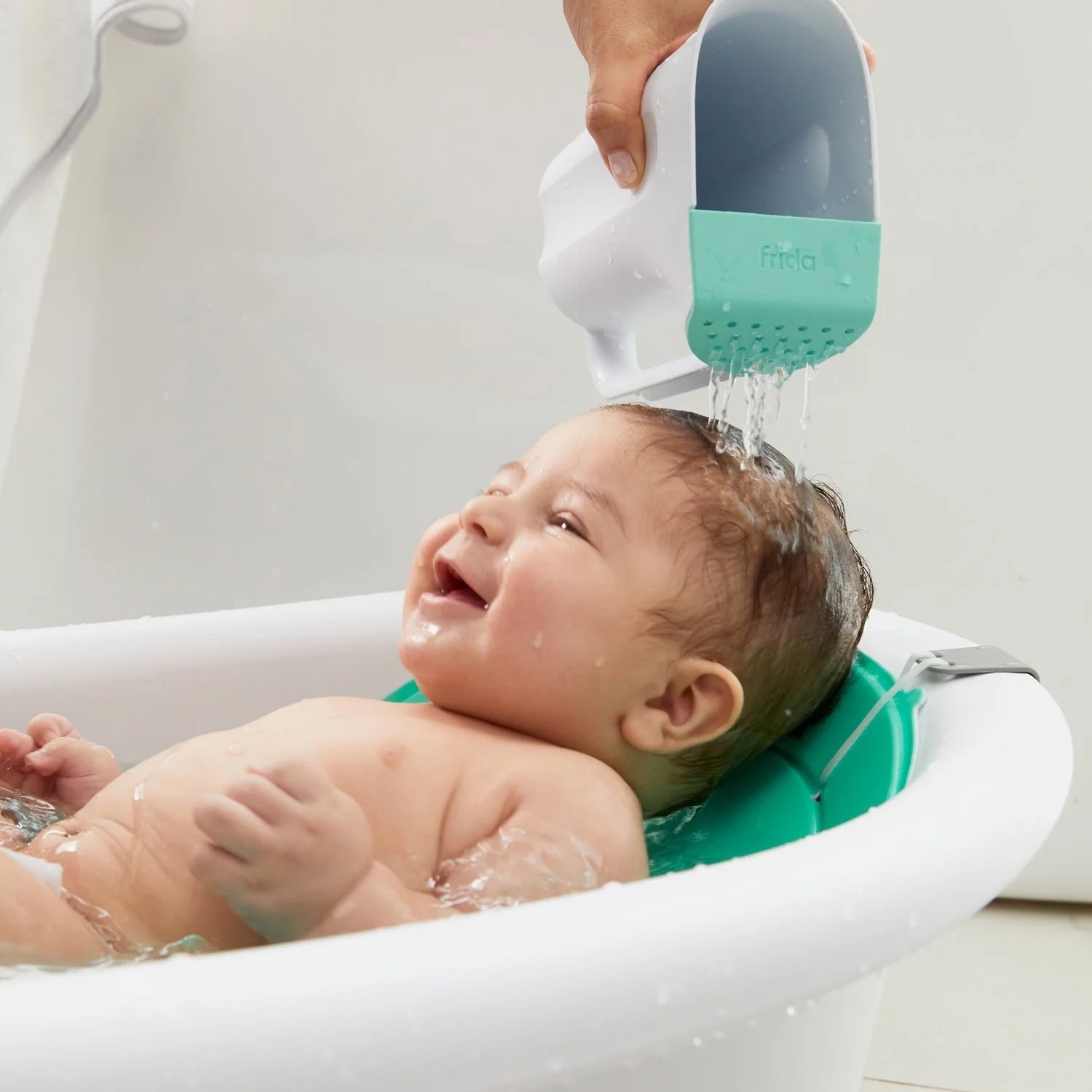 Control the Flow Polypropylene ABS Rinser, Bath Time Rinse Cup with Easy Grip Handle and Removable Rain Shower