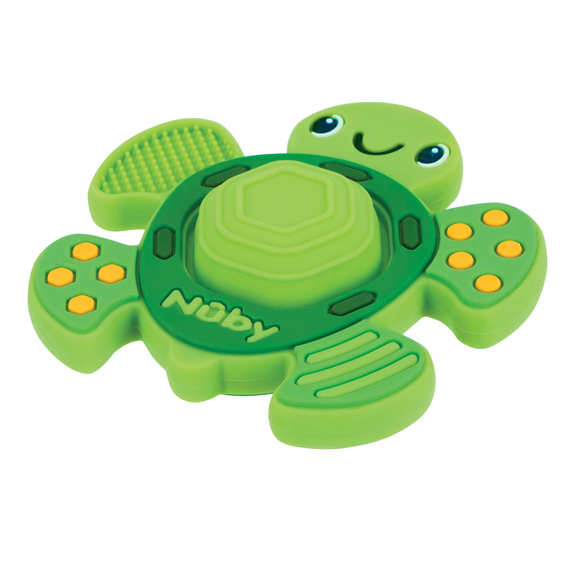 Teethe N' Pop Sensory Play Teether for Infants, Green Turtle Baby Teether