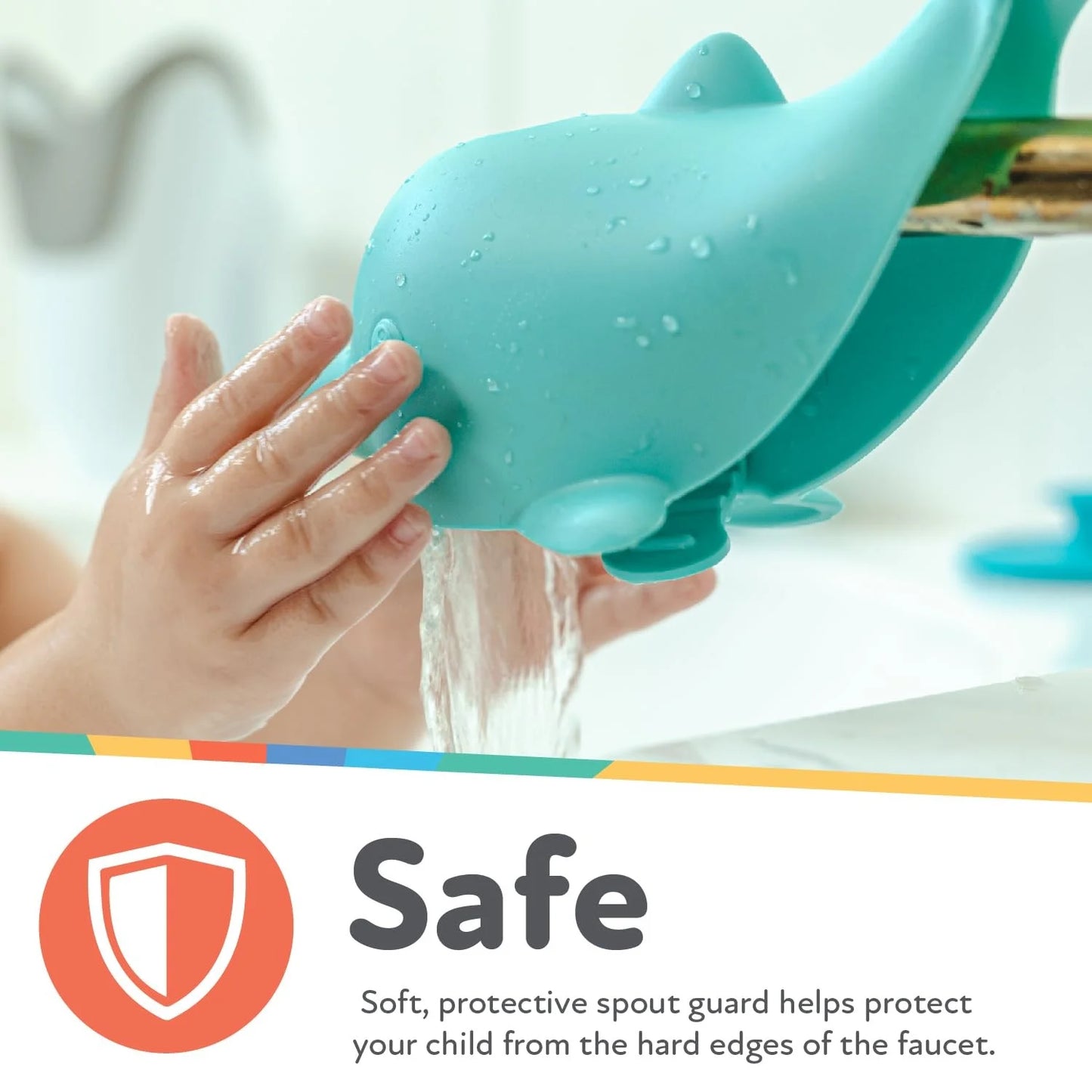 Bathtub Safety Spout Guard, Baby Bath Toy, Dolphin
