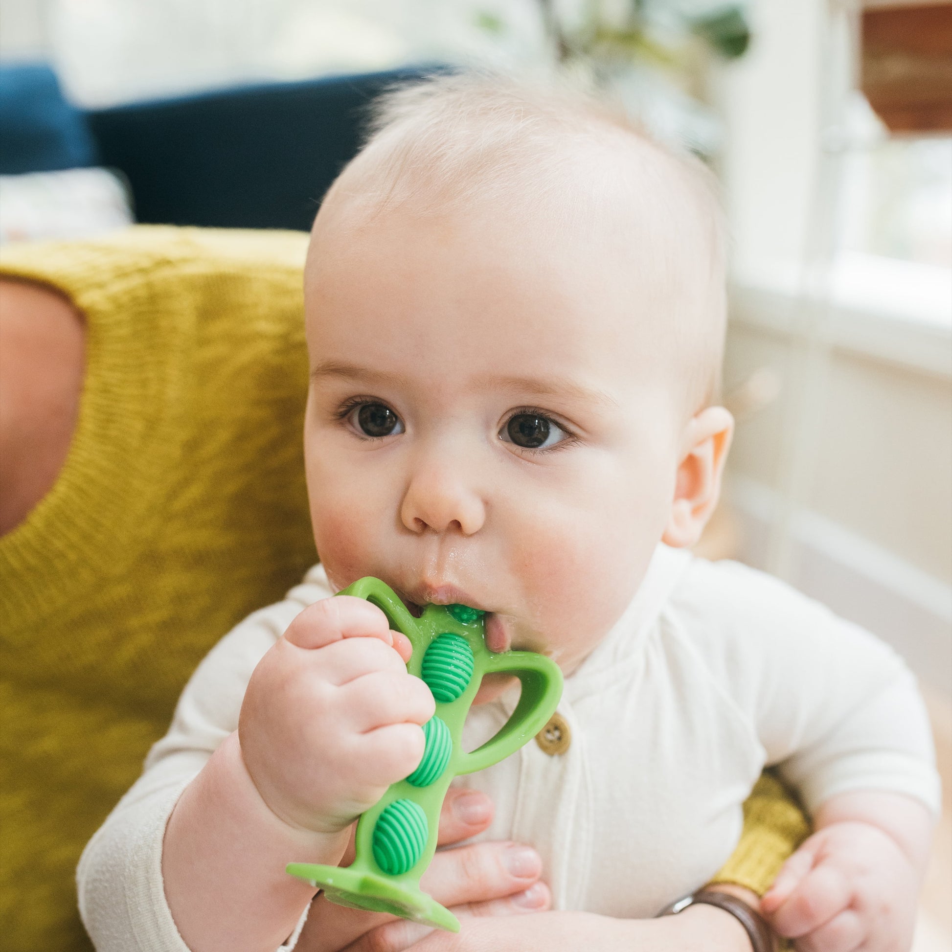 Peapod Teether & Training Toothbrush, Soft 100% Silicone, BPA Free, 3M+, 1 Pack